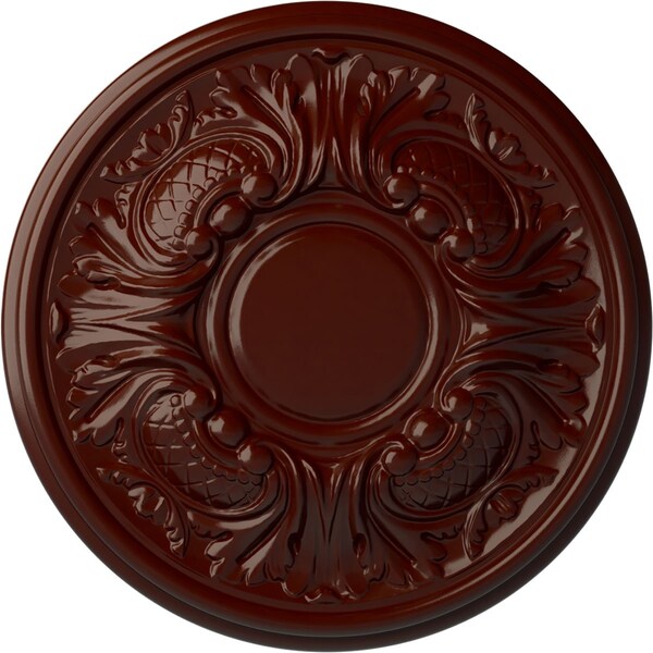 Ekena Millwork Wakefield Ceiling Medallion (Fits Canopies up to 3 5/8"), 11 3/4"OD x 1 1/4"P, Brushed Mahogany CM11WABMF - main